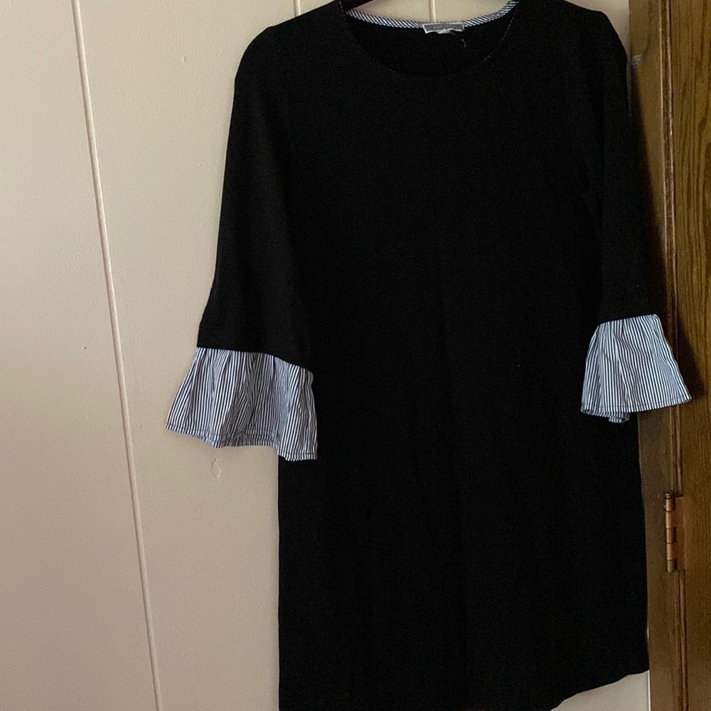 Black straight down dresss